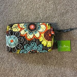 Vera Bradley Yellow Multi Floral Quilted Cosmetic Pouch